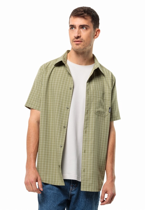 Olive Men Jack Wolfskin El Dorado Shirts | 73056427