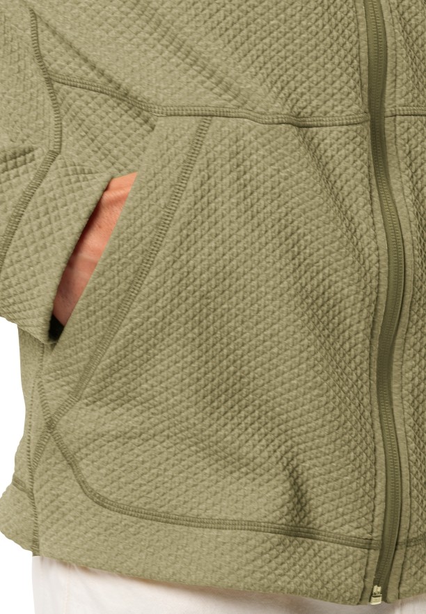 Olive Men Jack Wolfskin Fernweh Fleece Jackets | 48413164