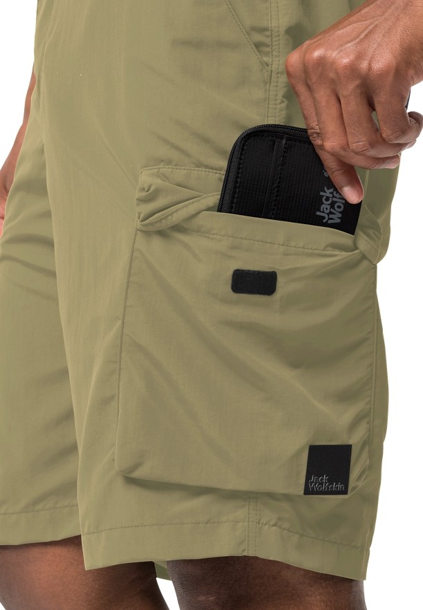 Olive Men Jack Wolfskin Kalahari Cargo Shorts | 21364167