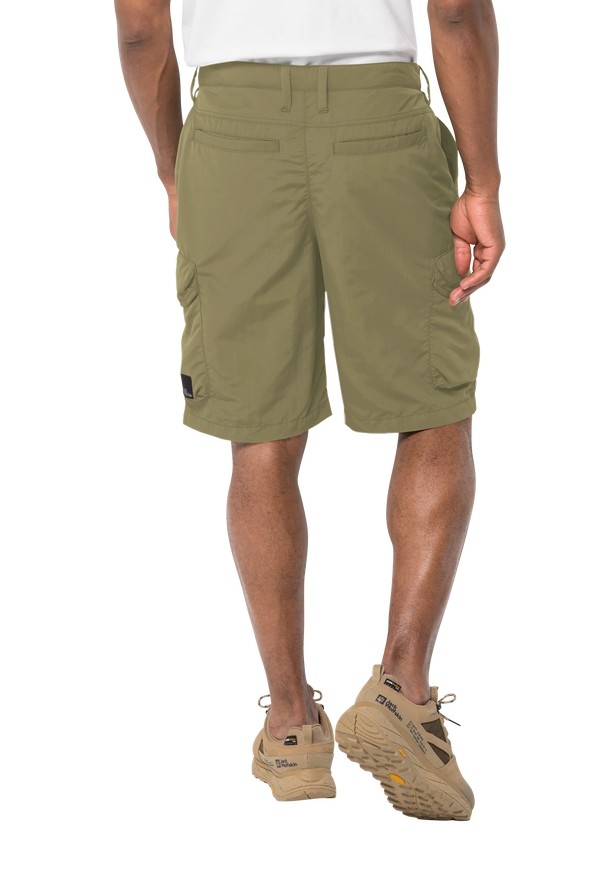 Olive Men Jack Wolfskin Kalahari Cargo Shorts | 21364167