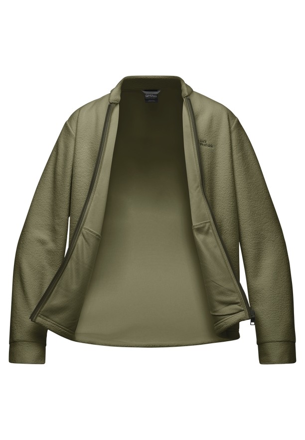 Olive Men Jack Wolfskin Light Curl Fleece Jackets | 18228129