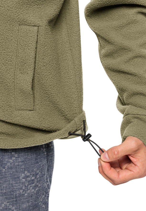 Olive Men Jack Wolfskin Light Curl Fleece Jackets | 18228129