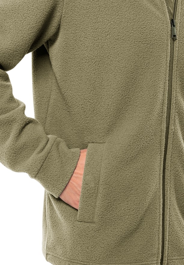 Olive Men Jack Wolfskin Light Curl Fleece Jackets | 18228129