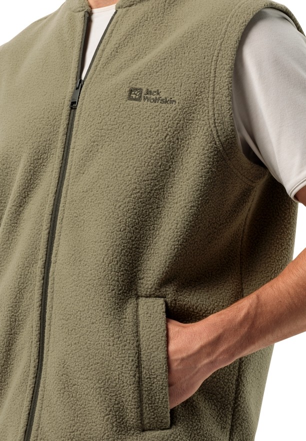 Olive Men Jack Wolfskin Light Curl Vest | 47569582