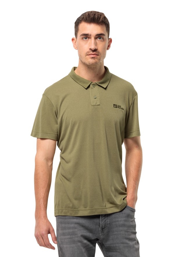 Olive Men Jack Wolfskin Pikeh Polo Shirts | 58639817
