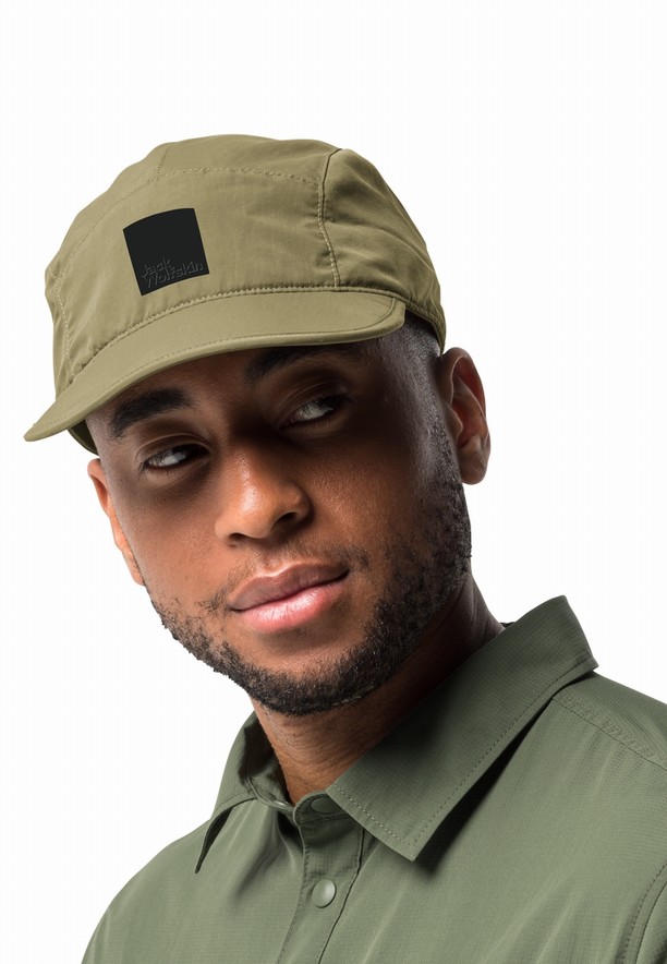 Olive Men Jack Wolfskin Road Trip Caps | 70958361