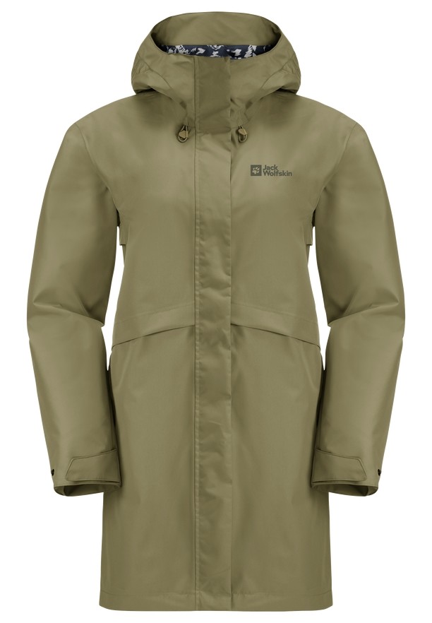 Olive Women Jack Wolfskin Cape West Rain Coats | 51790352