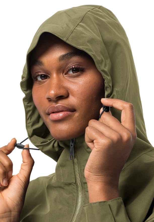 Olive Women Jack Wolfskin Dakar Rain Coats | 67338699