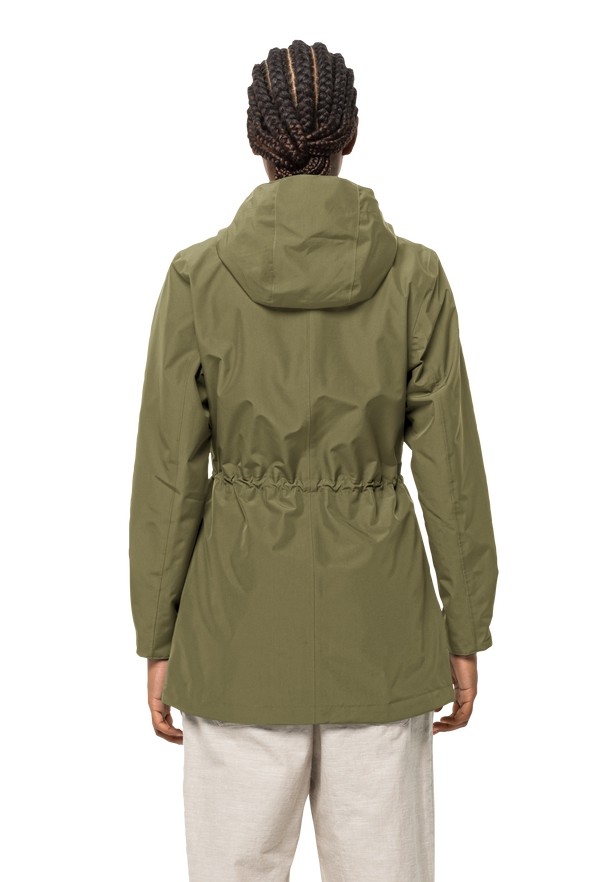 Olive Women Jack Wolfskin Dakar Rain Coats | 67338699