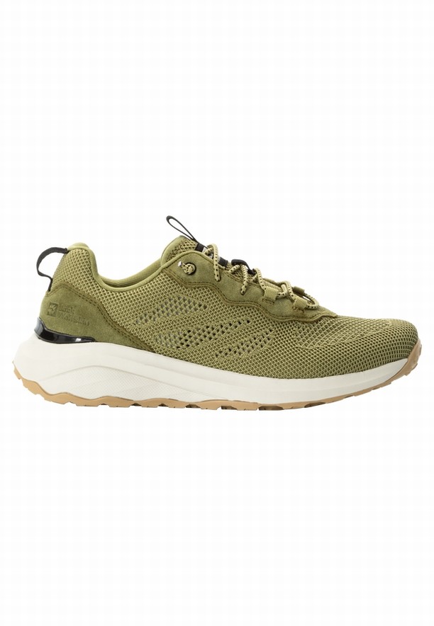 Olive Women Jack Wolfskin Dromoventure Knit Low Outdoor Shoes | 36525734