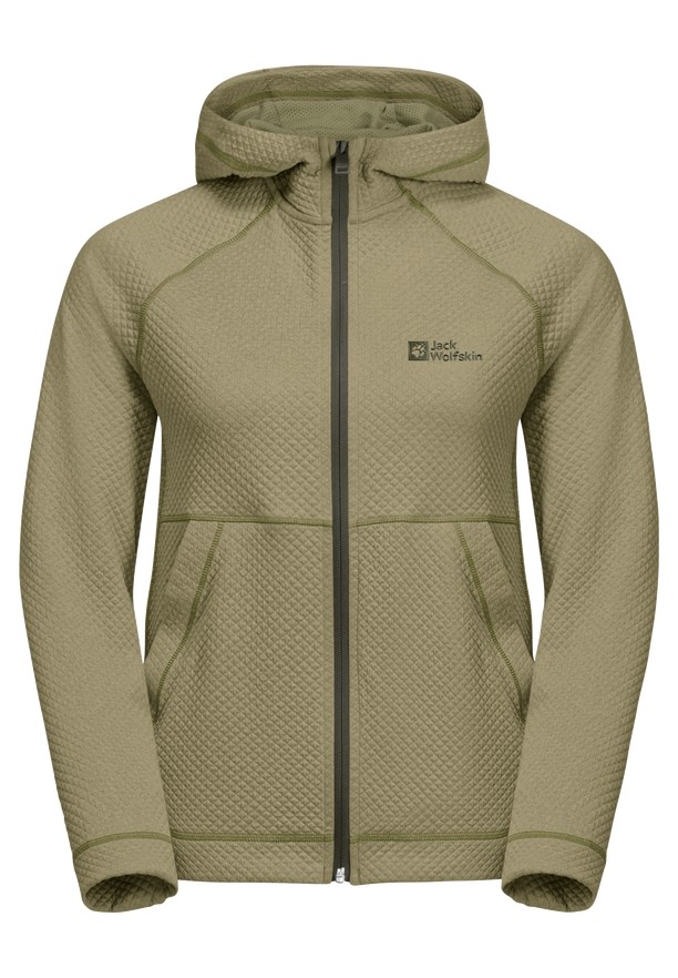Olive Women Jack Wolfskin Fernweh Hooded Fleece Jackets | 19142454