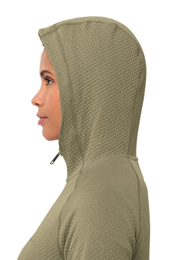 Olive Women Jack Wolfskin Fernweh Hooded Fleece Jackets | 19142454