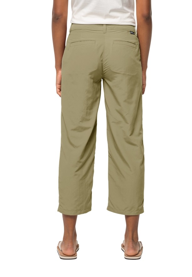 Olive Women Jack Wolfskin Kalahari 7/8 Pants | 96837530