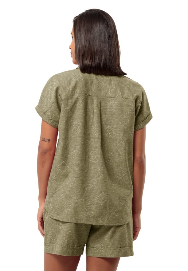 Olive Women Jack Wolfskin Karana Polo Shirts | 34490217
