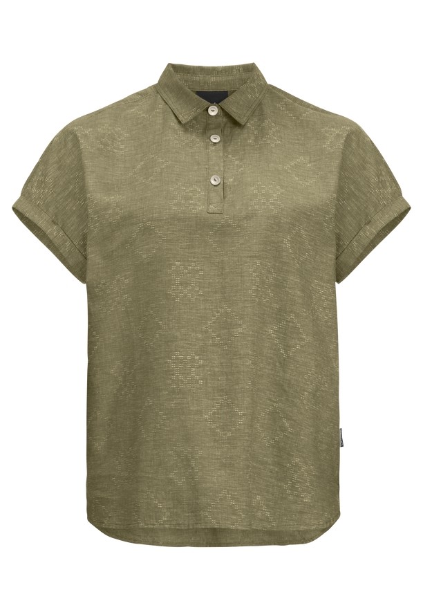 Olive Women Jack Wolfskin Karana Polo Shirts | 34490217