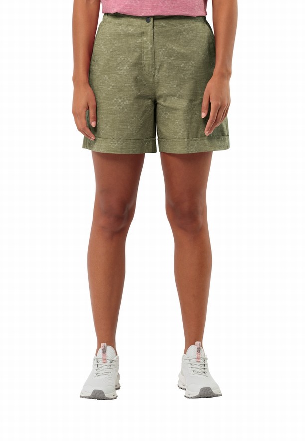 Olive Women Jack Wolfskin Karana Shorts | 13243367