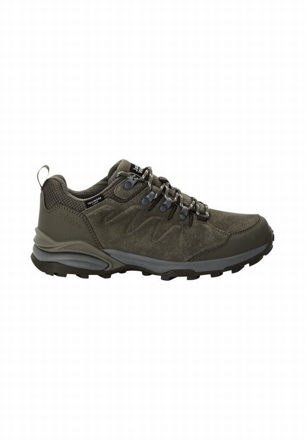Olive Women Jack Wolfskin Refugio Texapore Low Hiking Shoes | 20231800