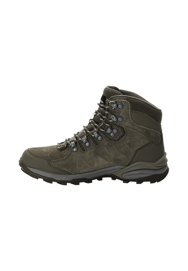 Olive Women Jack Wolfskin Refugio Texapore Mid Hiking Shoes | 60398716