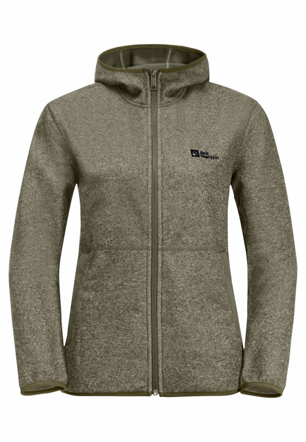 Olive Women Jack Wolfskin Tannenspur Fleece Jackets | 95804847