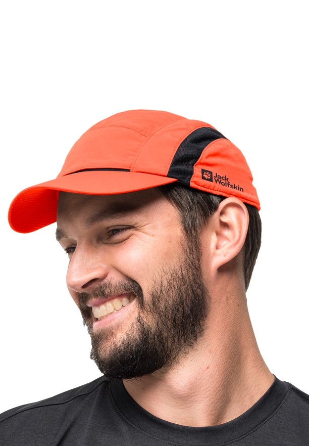 Orange Men Jack Wolfskin Vent Baseball Caps | 74535673