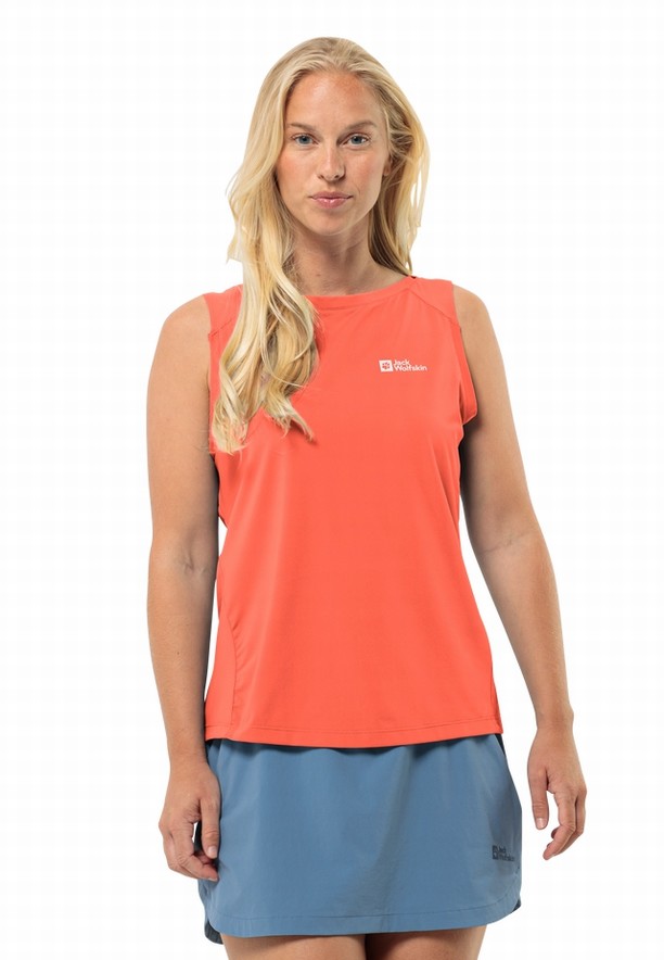 Orange Women Jack Wolfskin Prelight Chill Tank Top | 94988332