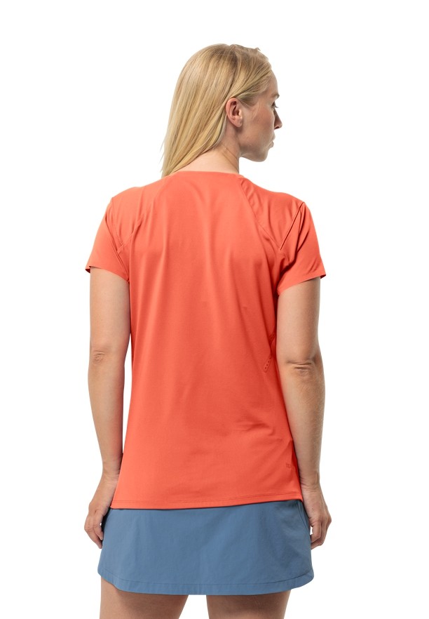 Orange Women Jack Wolfskin Prelight Chill T Shirts | 57211157