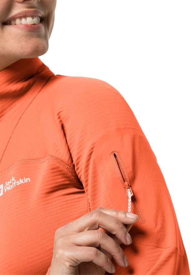 Orange Women Jack Wolfskin Prelight Fz Fleece Jackets | 17948687