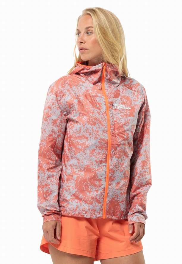 Orange Women Jack Wolfskin Prelight Wind Jackets | 79552950