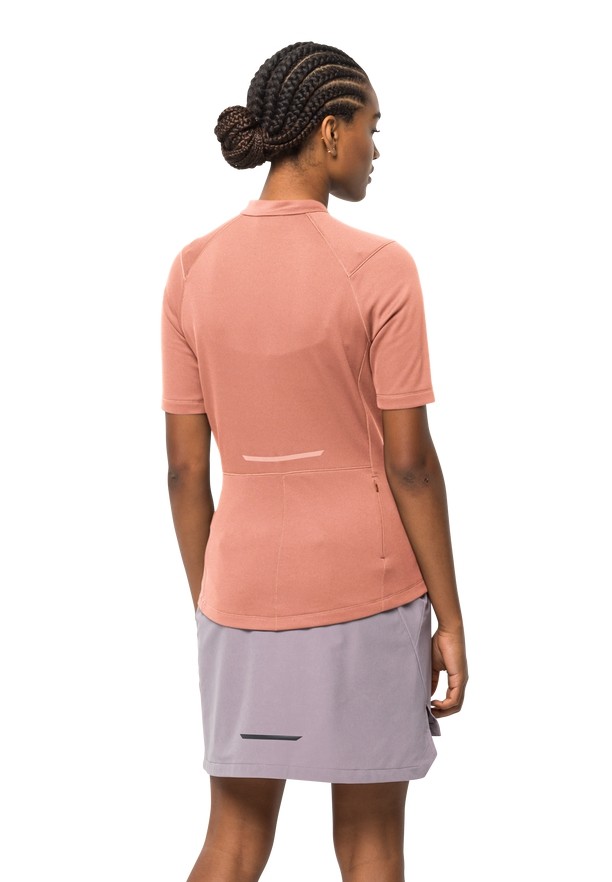 Pink Women Jack Wolfskin Bike Commute Hz T Shirts | 86332327