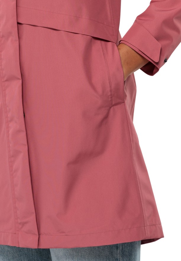 Pink Women Jack Wolfskin Cape West Rain Coats | 34927334
