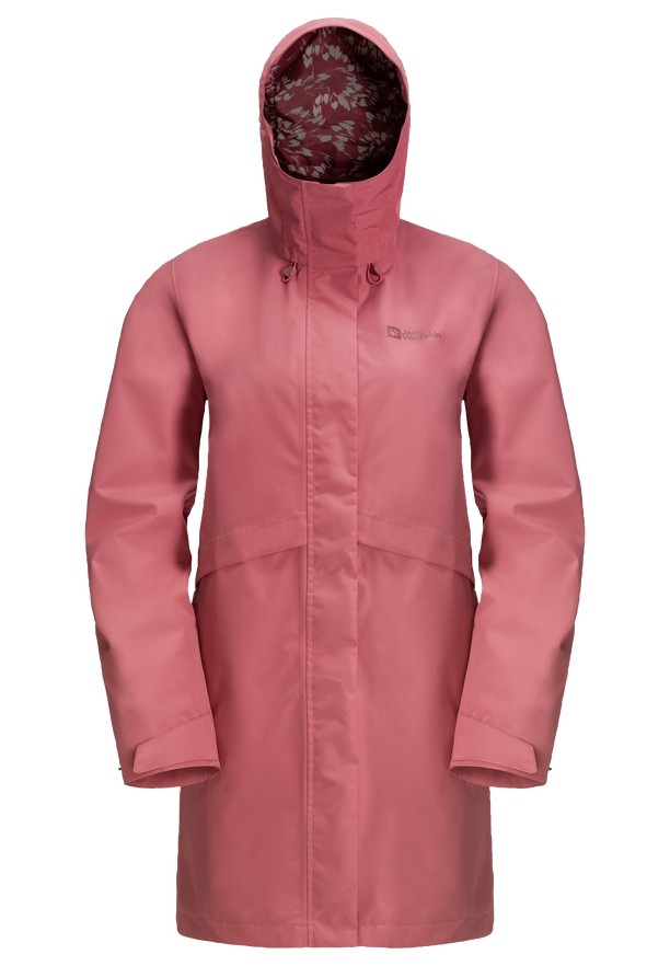 Pink Women Jack Wolfskin Cape West Rain Coats | 34927334