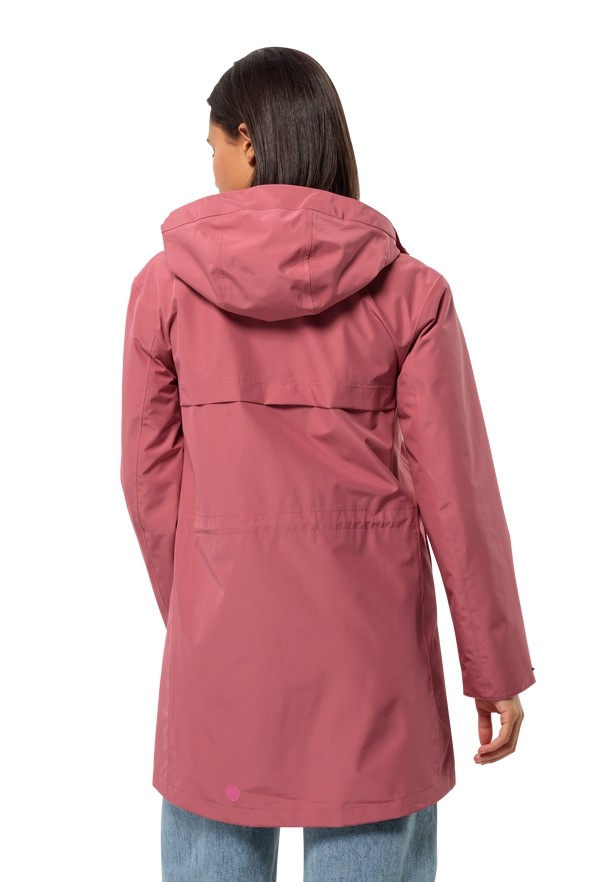 Pink Women Jack Wolfskin Cape West Rain Coats | 34927334