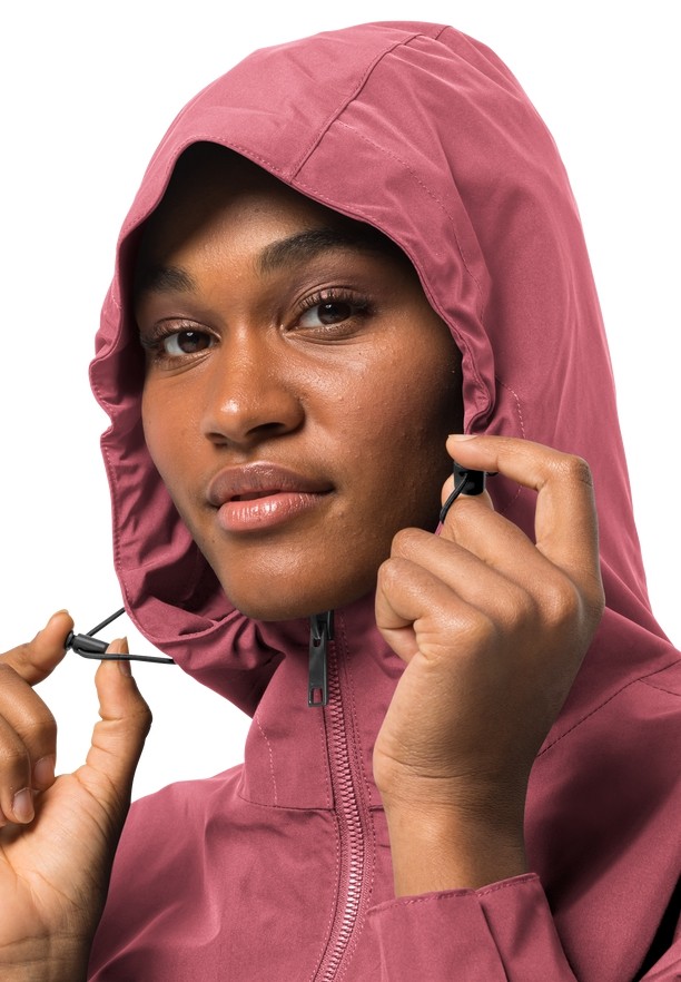 Pink Women Jack Wolfskin Dakar Rain Coats | 53835189
