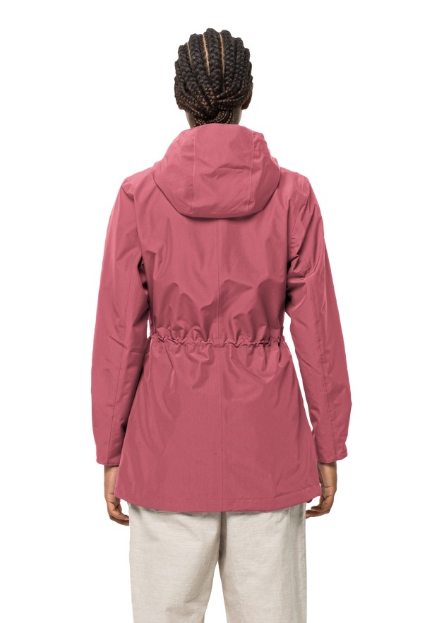 Pink Women Jack Wolfskin Dakar Rain Coats | 53835189