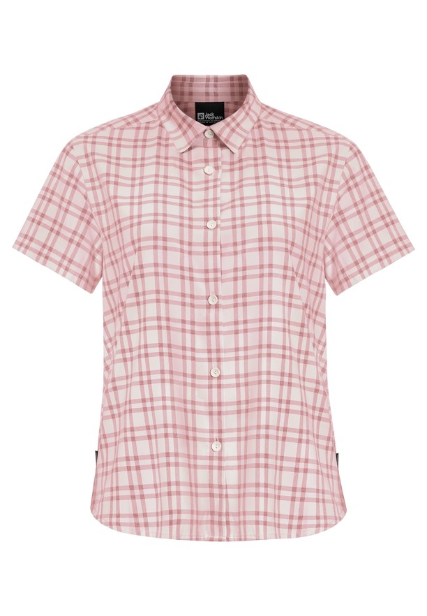 Pink Women Jack Wolfskin Febla Shirts | 85613690