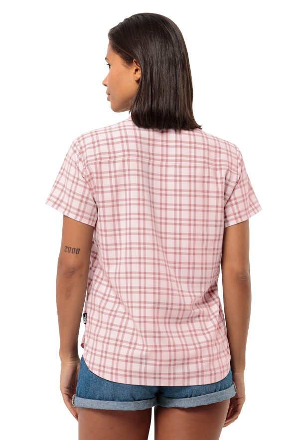 Pink Women Jack Wolfskin Febla Shirts | 85613690