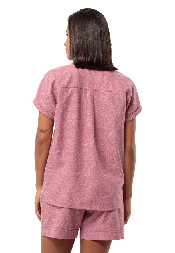 Pink Women Jack Wolfskin Karana Polo Shirts | 10193947
