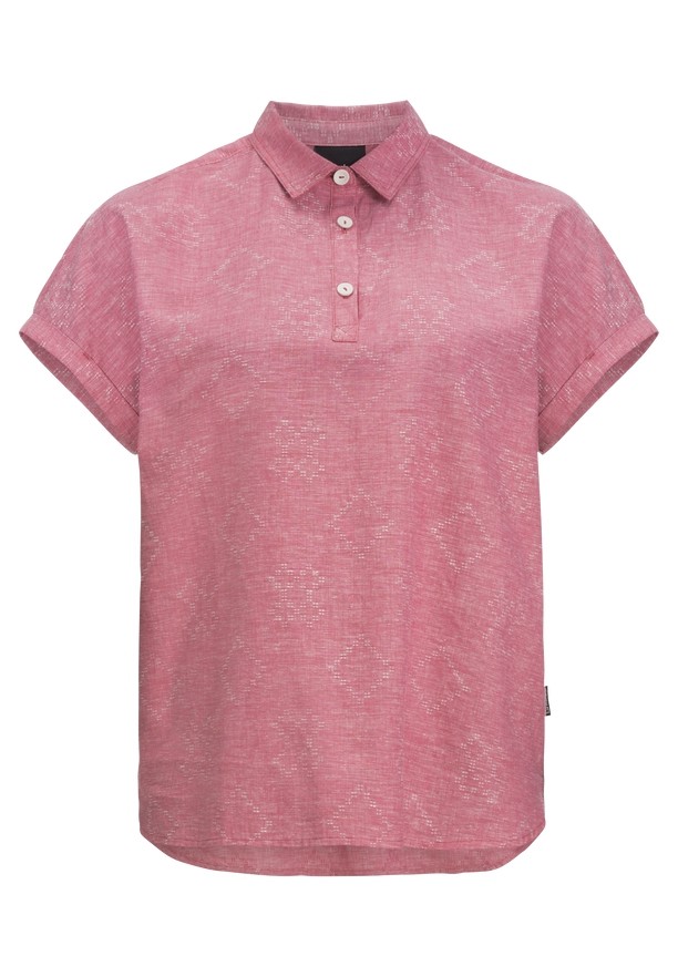 Pink Women Jack Wolfskin Karana Polo Shirts | 10193947