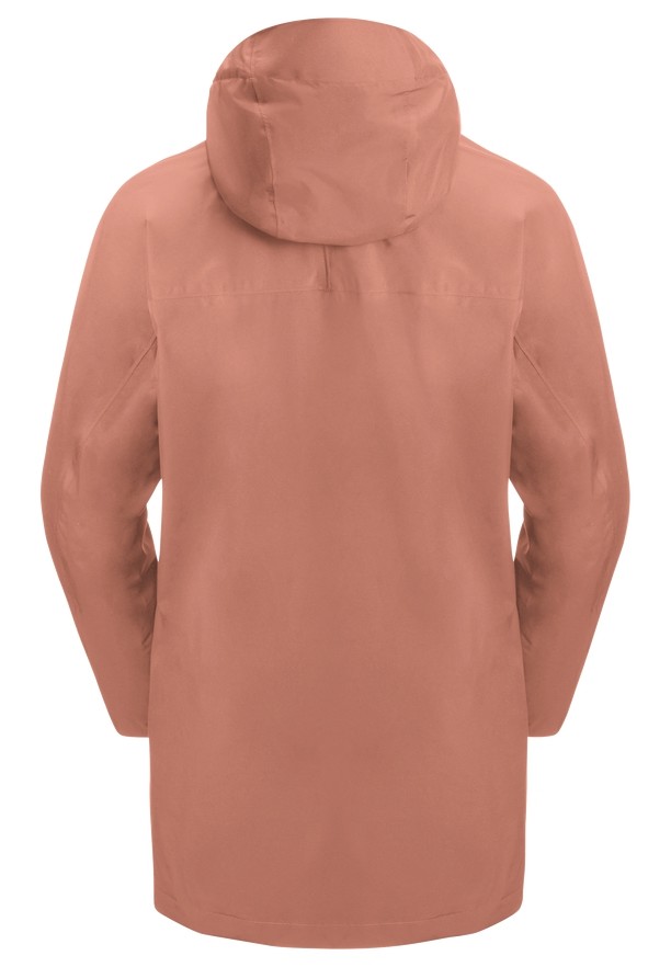 Pink Women Jack Wolfskin Mainkai Long Rain Jackets | 96346289