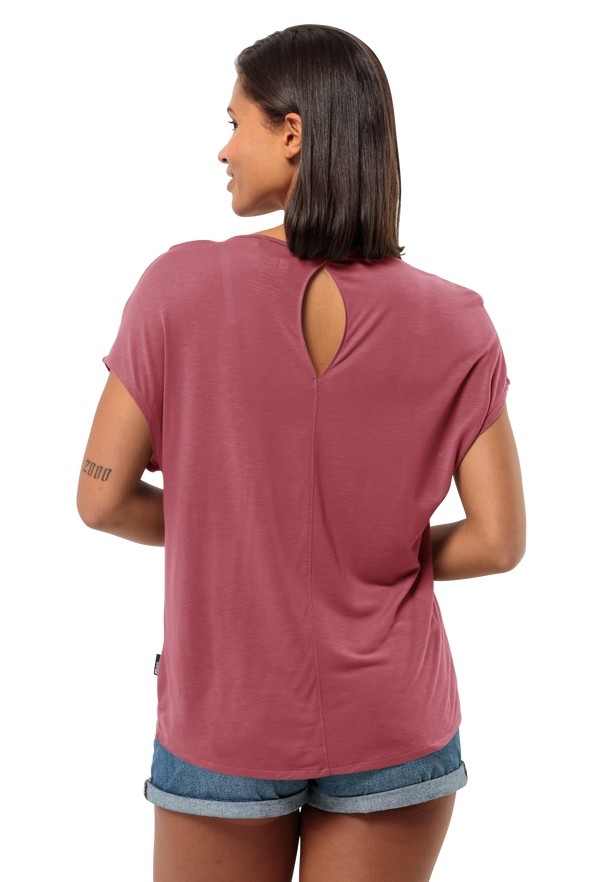 Pink Women Jack Wolfskin Mola T Shirts | 81621355