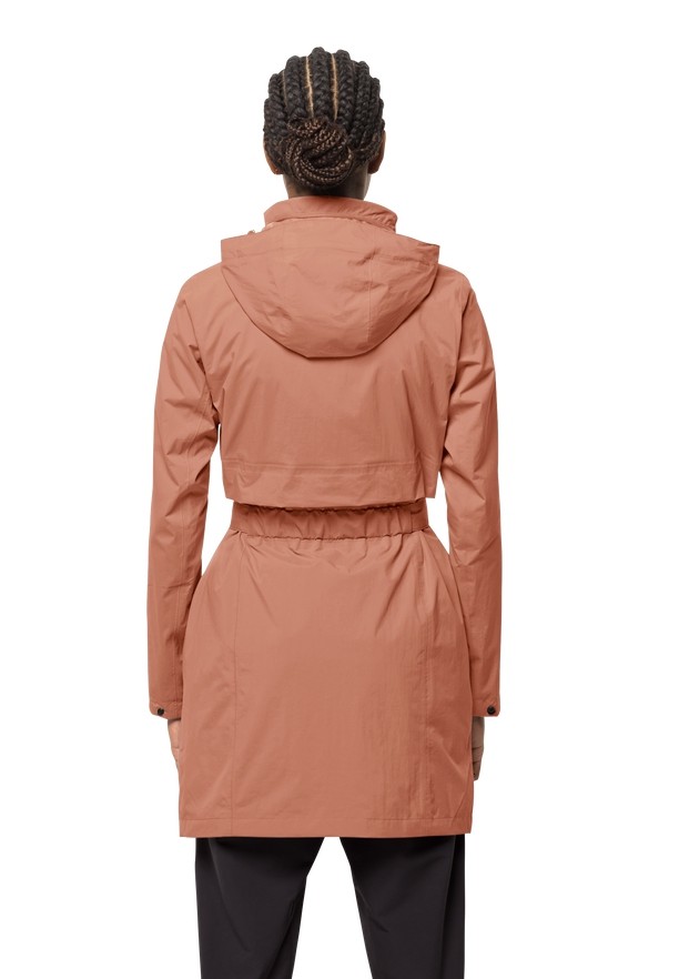 Pink Women Jack Wolfskin Norden Port Raincoat | 46632051