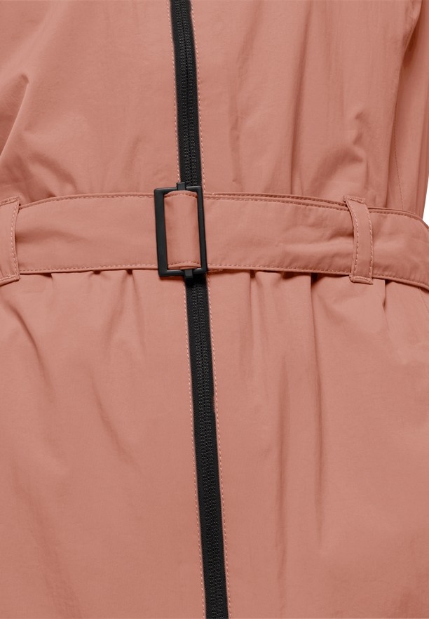 Pink Women Jack Wolfskin Norden Port Raincoat | 46632051
