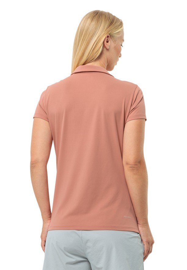Pink Women Jack Wolfskin Prelight Trail Polo Shirts | 73582802
