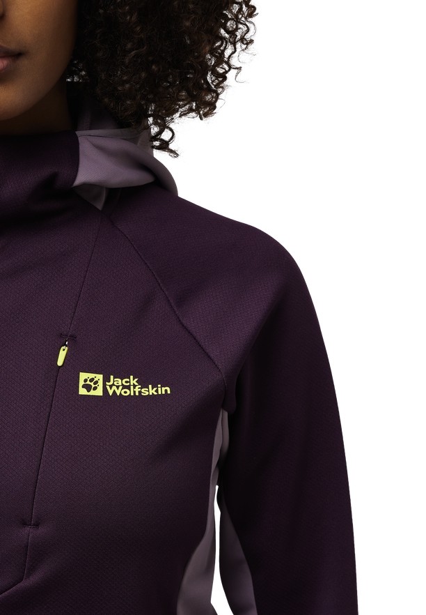 Purple Women Jack Wolfskin Alpgrat Xt Fleece Jackets | 28212370