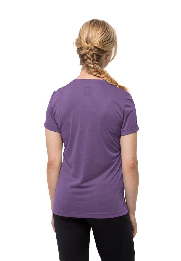 Purple Women Jack Wolfskin Crosstrail T Shirts | 10141969