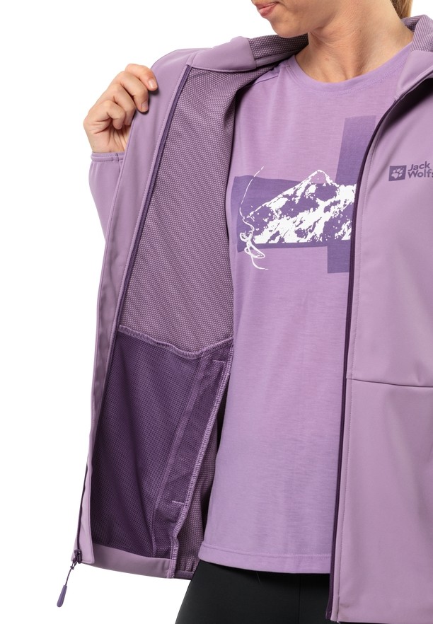 Purple Women Jack Wolfskin Feldberg Hoody Softshell Jackets | 94831052