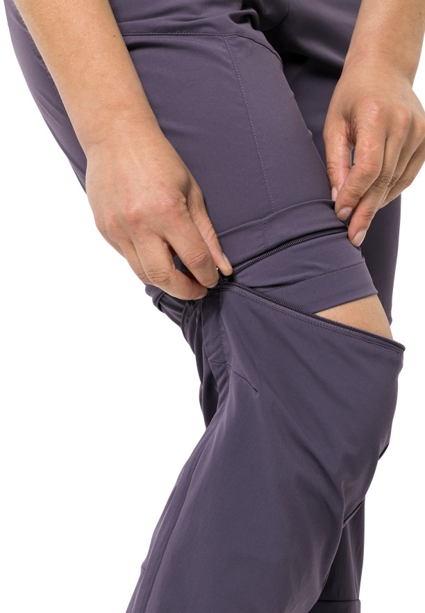 Purple Women Jack Wolfskin Glastal Zip Away Hiking Pants | 37005562