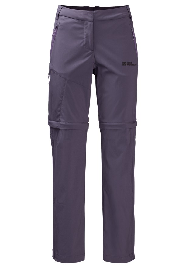 Purple Women Jack Wolfskin Glastal Zip Away Hiking Pants | 37005562