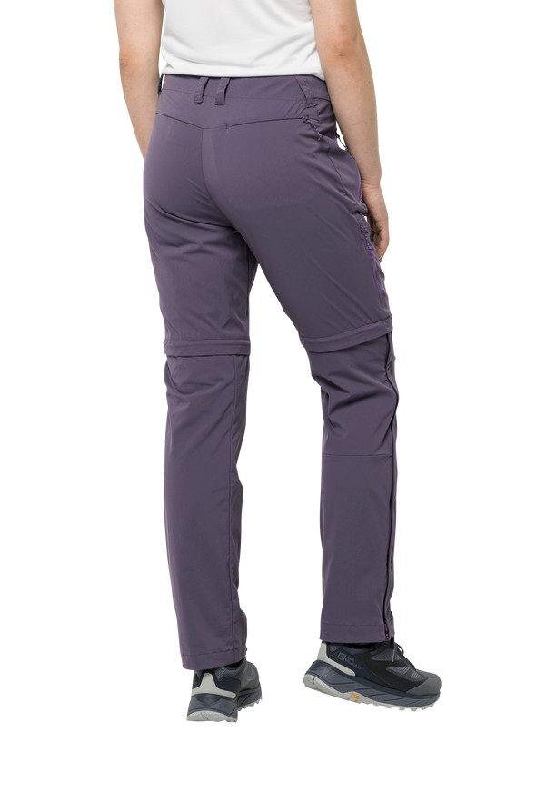 Purple Women Jack Wolfskin Glastal Zip Away Hiking Pants | 37005562