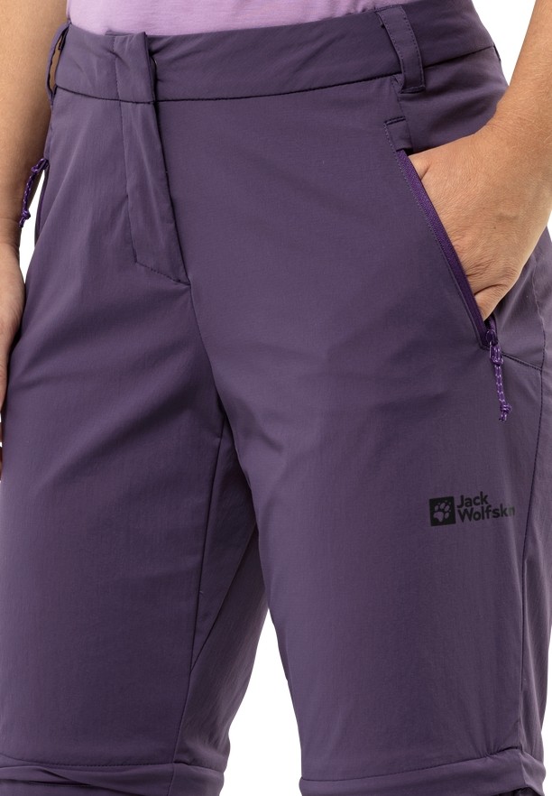 Purple Women Jack Wolfskin Glastal Zip Off Hiking Pants | 36721688